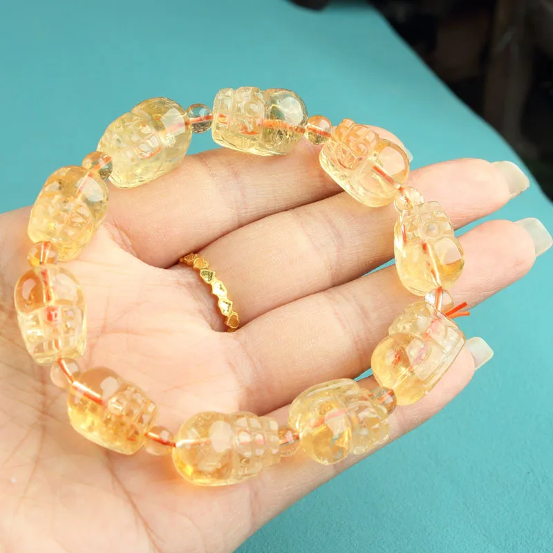 

Natural Citrine Bracelet Men's Aggressive Crystal Bracelet