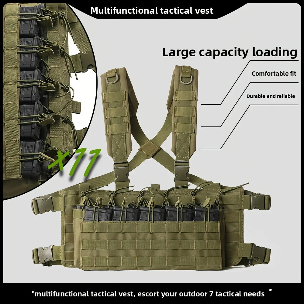 سترة الغوص التكتيكية الصدر تلاعب/تدريب جهاز صغير مع 11 حقيبة مجلة وجيب إدارة مولي للصيد والرماية والمشي لمسافات طويلة #4