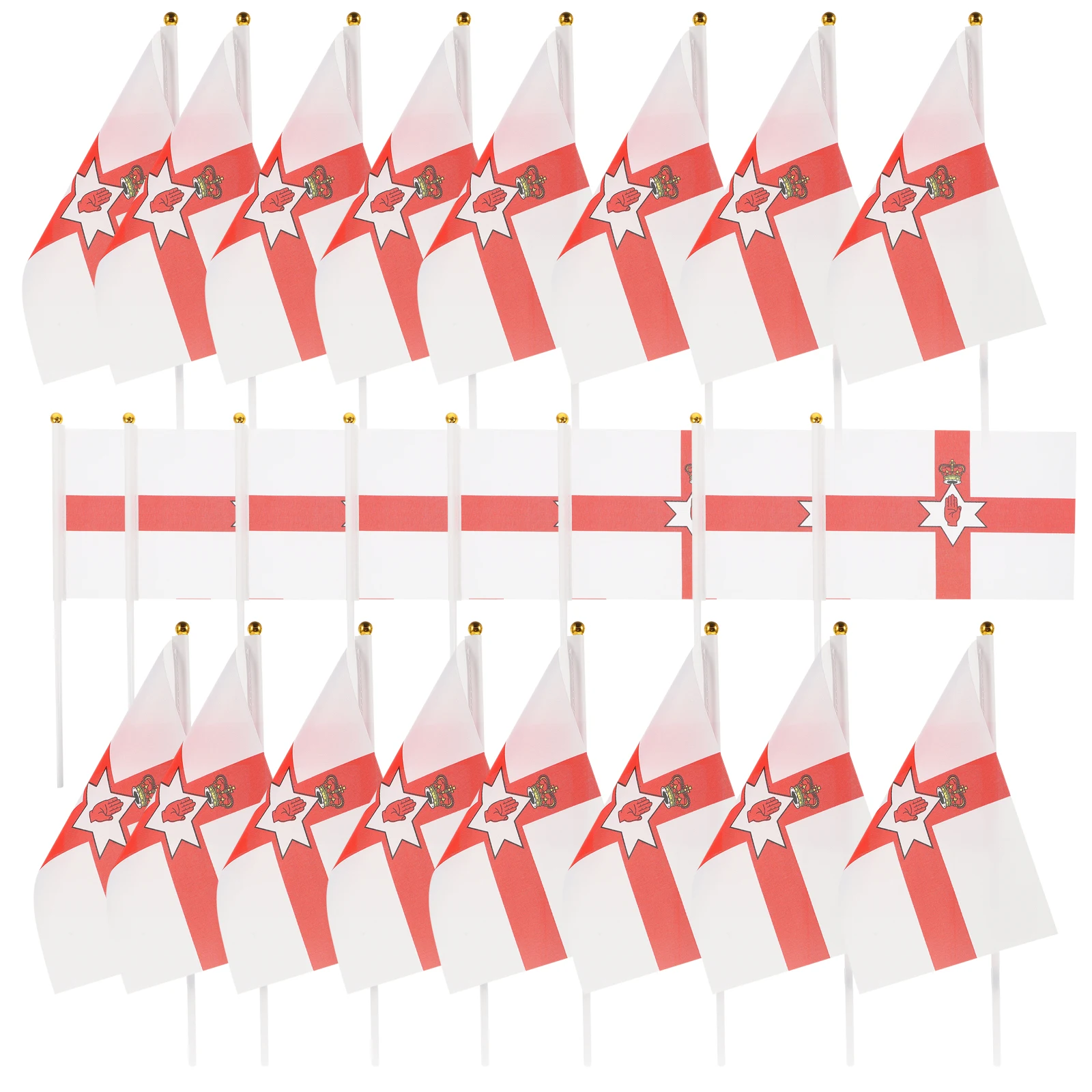 

50pcs Handheld Northern Ireland Flags Small Red Mini Polyester Decorations for Parties Festivals Home Patriotic