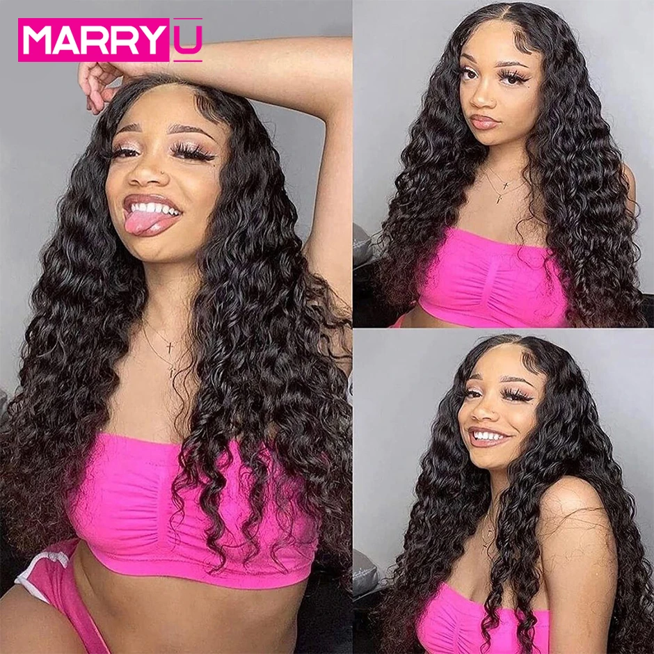 Wig Frontal Gelombang Dalam 4X4 13X4 Wig Depan Renda Keriting Dalam Wig Rambut Manusia Gelombang Dalam Longgar Malaysia untuk Wanita Wig Frontal Renda Penuh