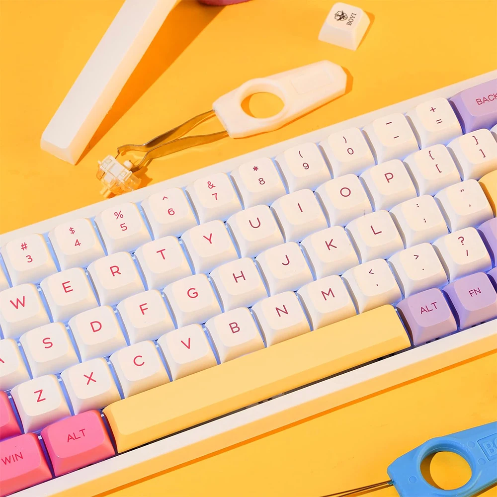 PBT XDA Profile 135 Keys Cute Custom Keycap Thermal Sublimation process Ice Cream Theme For Outemu MX Switches Game Keyboard