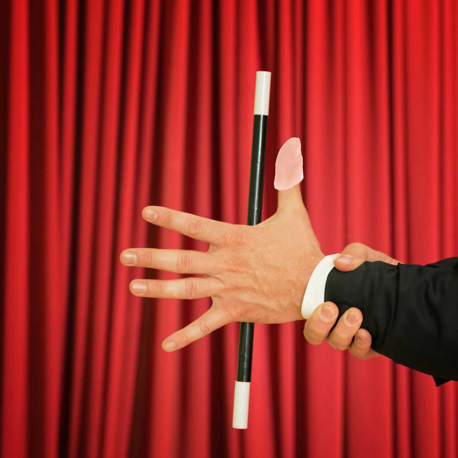 

1Set Fake Thumb Tips Props Disappearing Silk Trick Appearing Effect Durable Stage Show Prank For