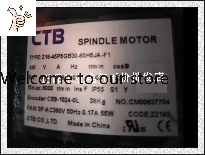 Genuine Z18-45P5GB30-60H5JA-F1 Super Synchronous CTB Spindle Servo Motor 5.5KW