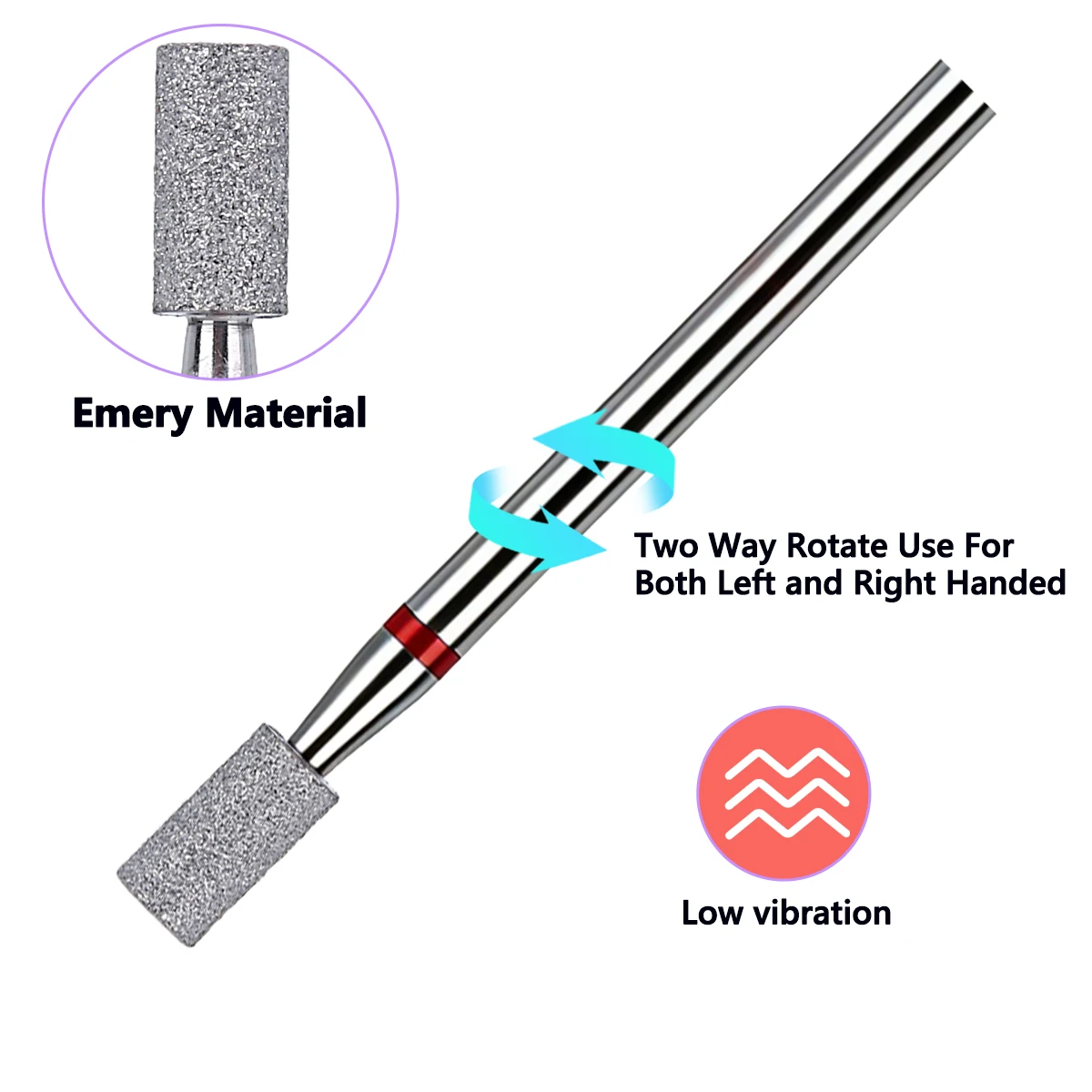 2PCS Emery Nail Drill Bits, Suitable For Exfoliating, Opening Pockets, Quick Nail Removal,Manicure & Pedicure Tools