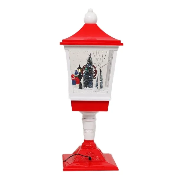 Red indoor snow scene lamp post christmas decoration home holiday decoration lamp pole lamp