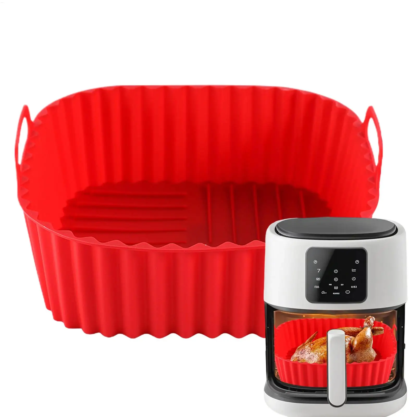 silicone air fryer oven baking plate pizza fried chicken bas