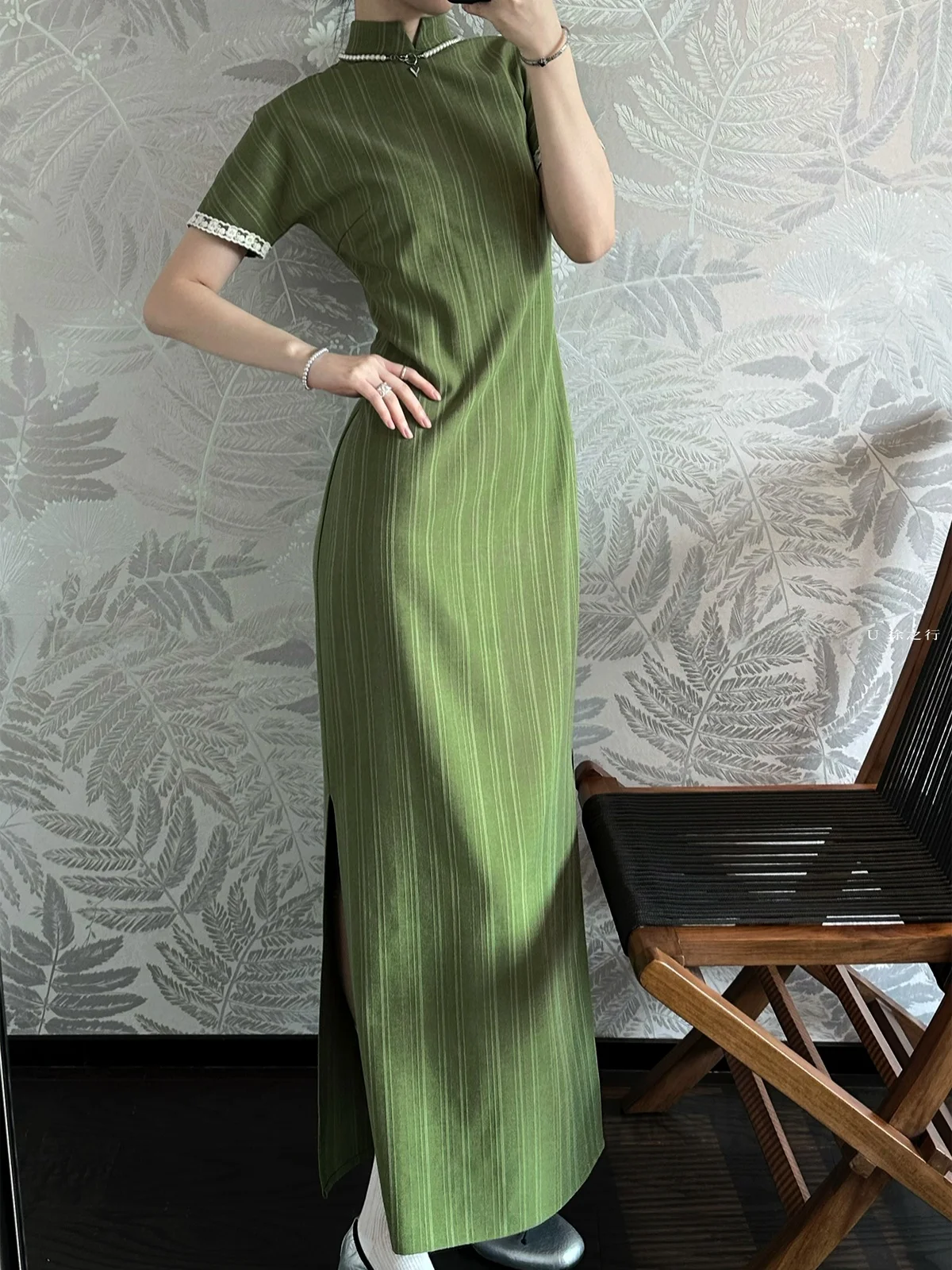 

Xu Zhi Xing Qing Girl 20 Lace ort Sve Fre Artistic Retro Texture Dr Daily Wear Polyester Viscose Ny...