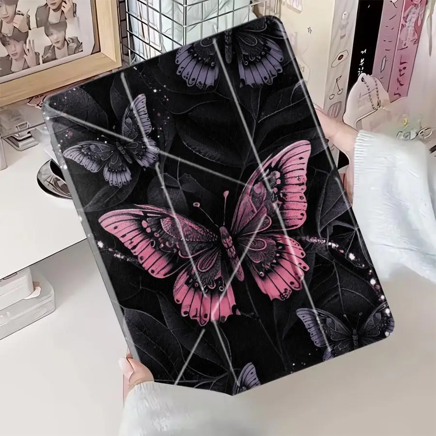 

Чехол-подставка для планшета с розовыми бабочками для iPad Mini 6 7 Pro 2025 Air 4 5 M3 M2 1 2 M4 11 дюймов Pro 11th 10th 9th 8th 7th