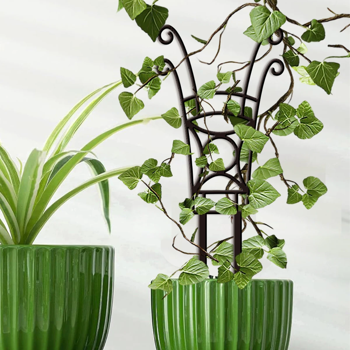 Metal Plant Potted Flower Trellis Housewarming, Spring Decor Holiday Gift,All Season Durable golden/Black