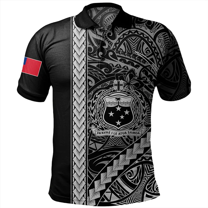 Polo con estampado en 3D para hombre, estilo Tribal de samoana americana, abrigo NACIONAL DE samoana, gráfico, Tops, novedad de verano