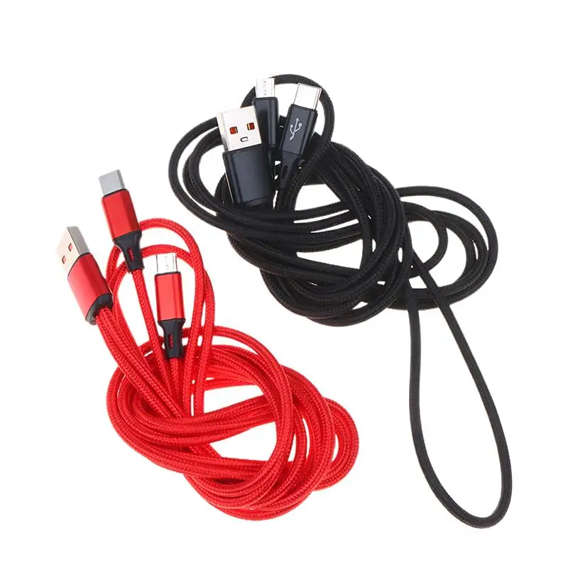 2-in-1 USB C Micro USB Fast Charging Cable 5A Y Splitter Data Cord Perfect Gifts for Android Users Family Friends