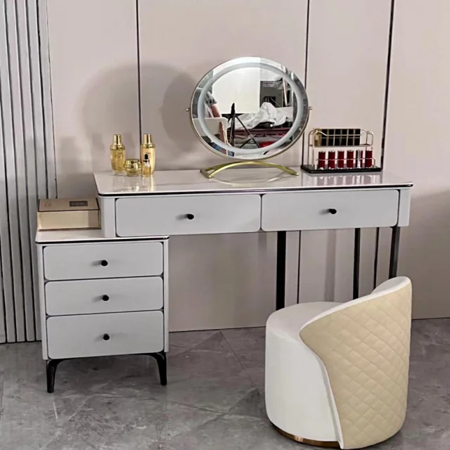 Most popular vanity office desk dresser with led hollywood mirror bedroom furniture dressing table