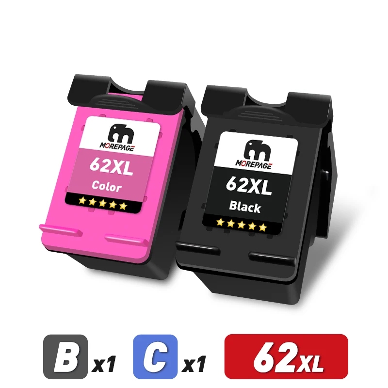 Cartouche d'encre 62XL Compatible pour imprimante HP 62 XL HP62 reconditionnée Envy 5540 5640 5642 5646 7640 5660 7644 250 5740 5742