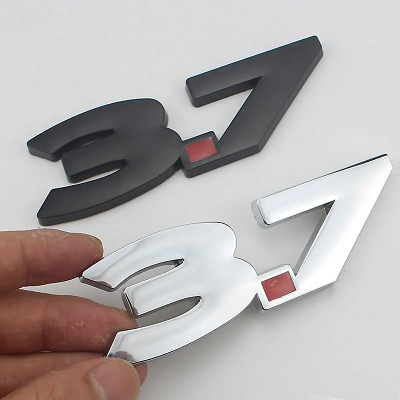 3D Metal 3.7 Logo Car Sticker Badge Auto Emblem Decals for mustang refit 3.7 Car-Styling displacement labeling