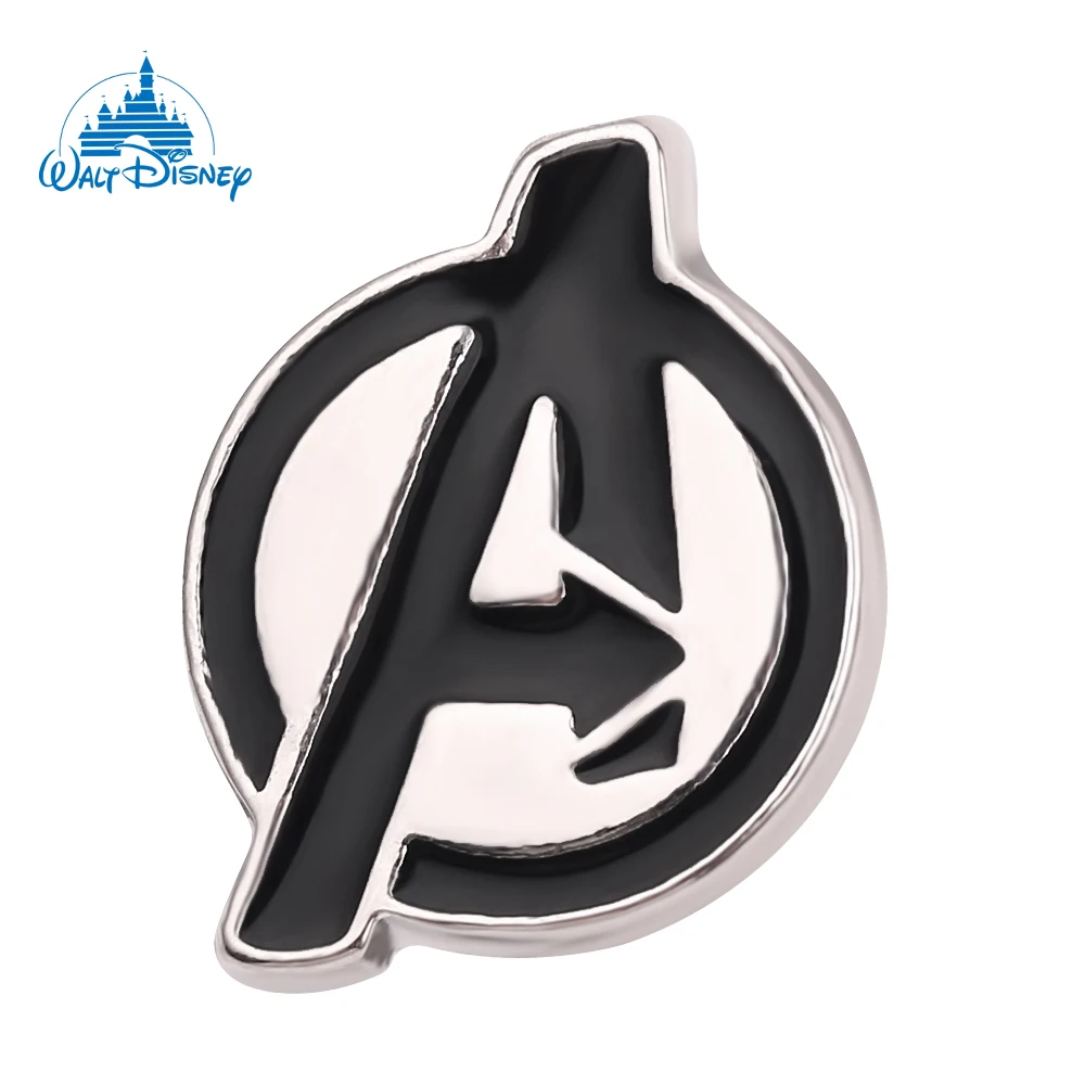 Disney Marvel Movie Avengers Logo Button Brooch Enamel Icon Badge Fashion Letter Alloy Lapel Pin For Backpack Accessories