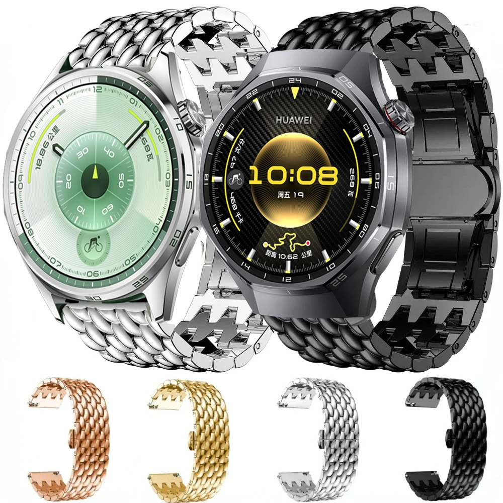 22 mm Metallarmband für Huawei Watch GT6 Pro GT 6 5 GT4 GT3 GT2 Pro 46 mm Edelstahlband für Huawei Watch 5 4 3/GT2e/Ultimate