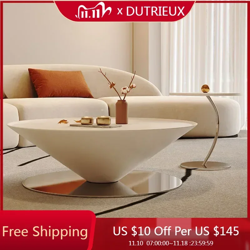 

Modern Wood Side Table Round Luxury Living Room Unique Coffee Table Hallway White Premium Pkoffietafels House Accessories