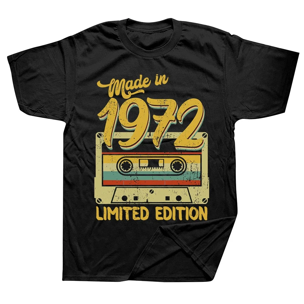 new model Summer Made in 1972  Edition Birthday Gift Men's Short Sve T-shirt Cotton Grh T Shirts Tees Tops Streetw