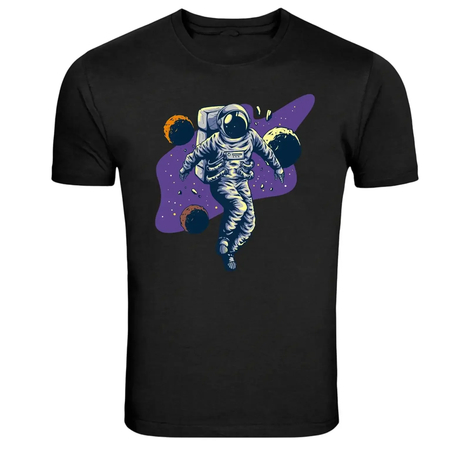 Floating Astronaut Planets Space T Shirt vintage Washed designer clothes streetwear homme Comfortable graphic Stretched Stylish