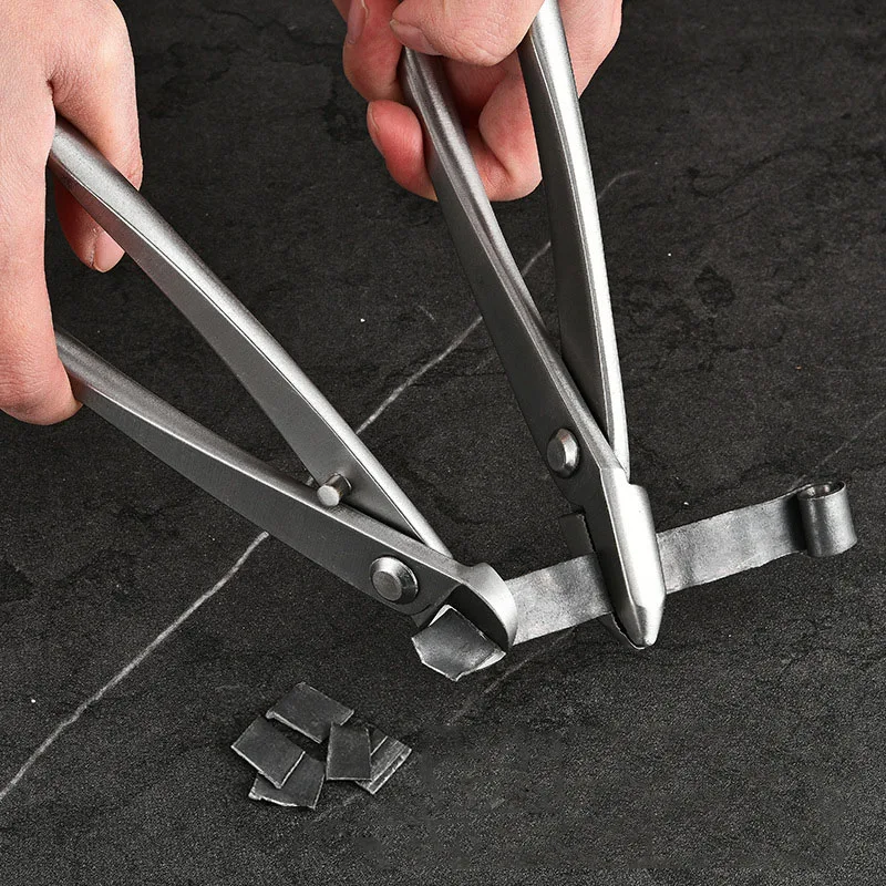 1 قطعة 210 مللي متر الفولاذ المقاوم للصدأ بونساي أداة مقبض/سلك القاطع جذع الفاصل الكرة تلميح المقصات 3Cr13 الصلب HRC56 المضادة للانزلاق قبضة #5