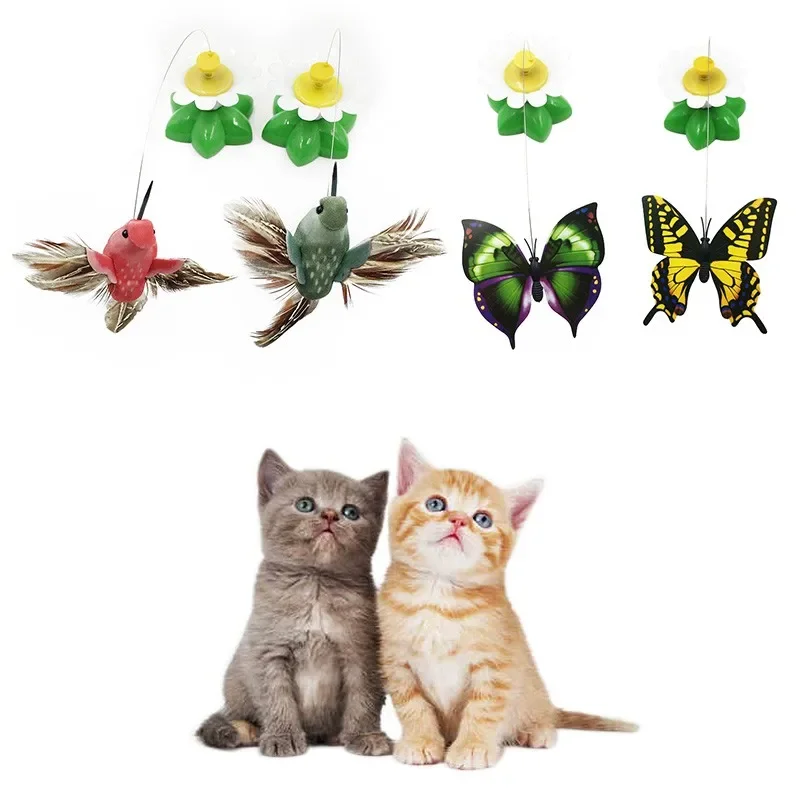 Electric Rotating Colorful Butterfly Funny Cat Toys Bird Pet Seat Scratch Toy For Puppy Kitten Dog Cats Intelligence Trainning