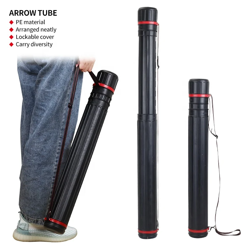 Arrow Quiver Extendable Telescopic Carrier Tube Archery Case Holder Adjustable Back Strap Recurve Compound Bow Hunting Equipment
