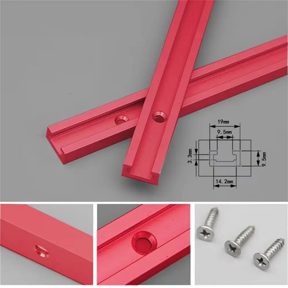 1Pcs Slide Guide Rail T-Track Aluminium Alloy T Slider Fixture Slot Slide T-Slot Track 19 Type 19x9.5mm 300-600mm