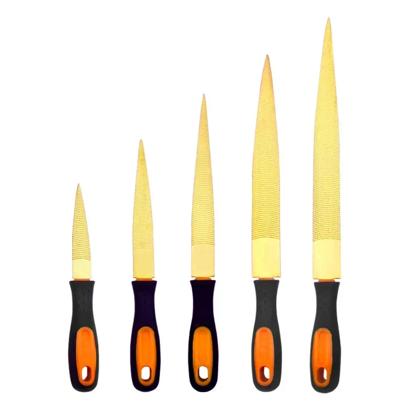 1 قطعة ملف الخشب النجارة الذهبي مدبب عرموش باستارد للخشب والجلود البلاستيك أدوات يدوية مقبض مطاطي مع غطاء قماش مجاني #1