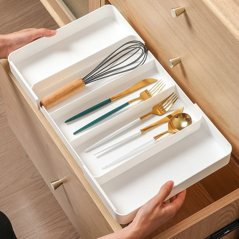 Cabinet With Thickened Telescopic Storage Box, Home Drawer Pull-out Partition Box Desktop Stationery Sorting And Classification