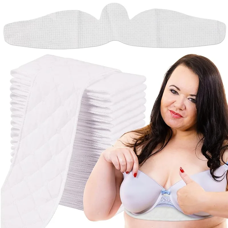 1-20pcs Women Disposable Cotton Bra Liners To Absorb Sweat Under Breasts Non Woven Bra Liners Bulk Underboob Sweat Absorber Pads