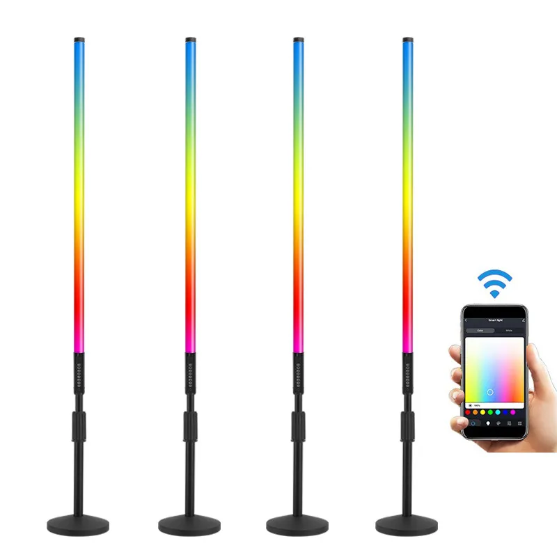 4Pack TL-130Pro 1.2m 4ft 36W 4800mAh Battery Smart APP Control RGB LED Mood Tube Light Bar Stand For DJ Party Home Decor