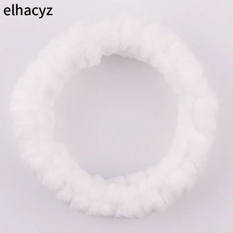 Schickes festes Korallen vlies weiches elastisches Spa Gesichts haarband Mädchen waschen Gesicht Kopf tragen Make-up Stirnband Frauen Haarschmuck – Detail 8