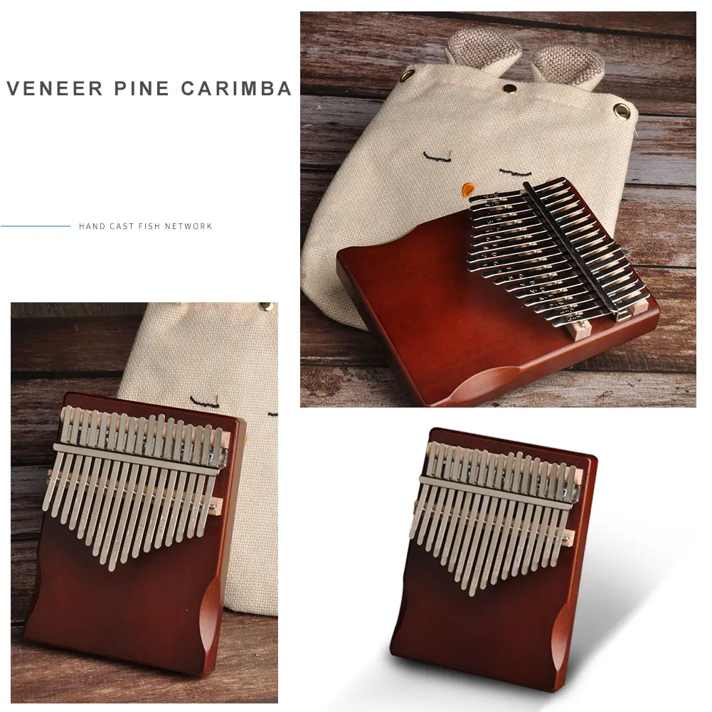 Musical Instrument 17 Keys Kalimba Pine Thumb Finger Piano Multi-functional Practical  Convenient African Sanza Mbira