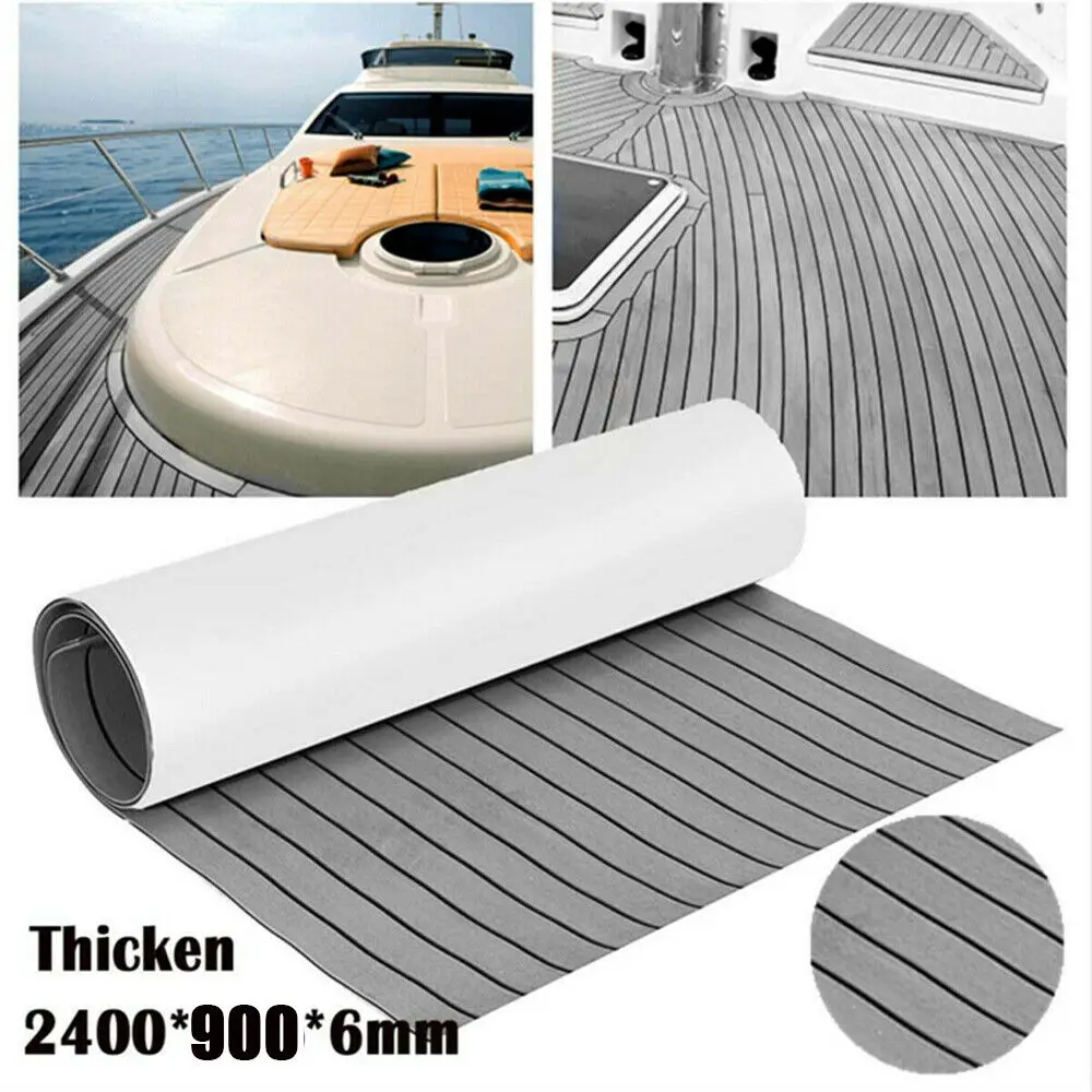 

6mm Flooring Teak EVA Foam Boat Teak Decking Sheet 35" X 94" Marine Faux Grey