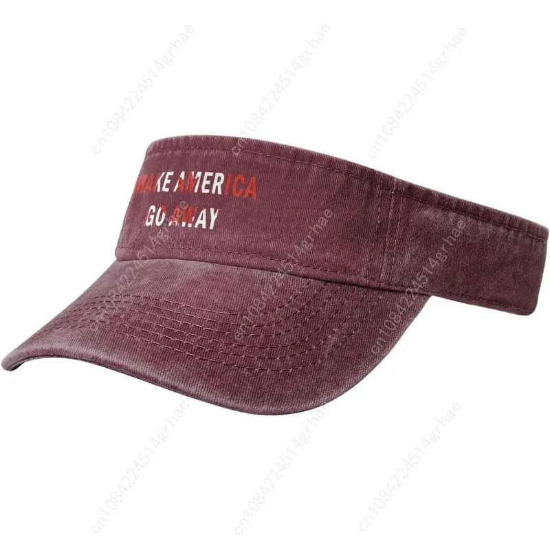 Make America Go Away Hat Adjustable Vintage Sun Visor Hats for Men and Women Funny Summer Visors