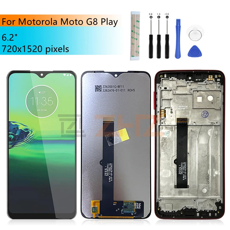 For Motorola Moto G8 Play LCD Display Touch Screen Digitizer Assembly With Frame For Moto g8 Play Display Replacement Parts