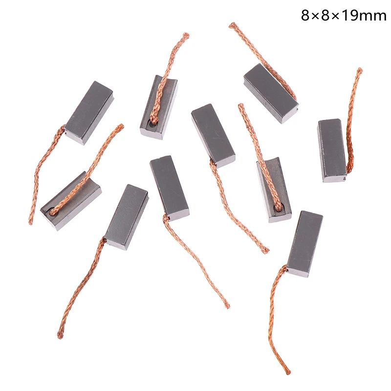 »10PCS High Quality Generic J432A Leads Generator Carbon Brushes Wire Electric Motor Brush Replacement 8×8×19MM