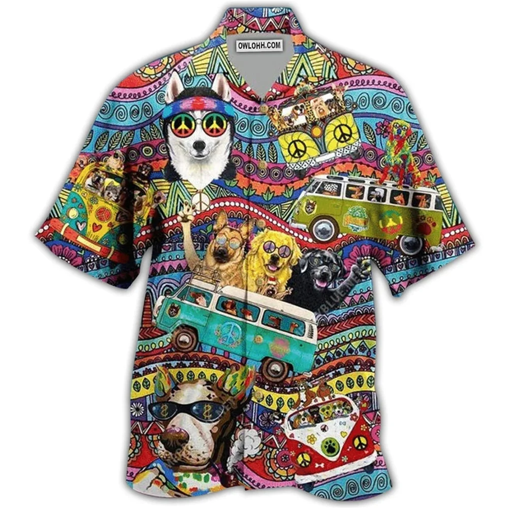 Designer Men\'s Hawaiian Shirt Cuban Collar For Men 3d Mechanical Locomotive 2024 Summer Fashion Cool Short Sleeve Tops