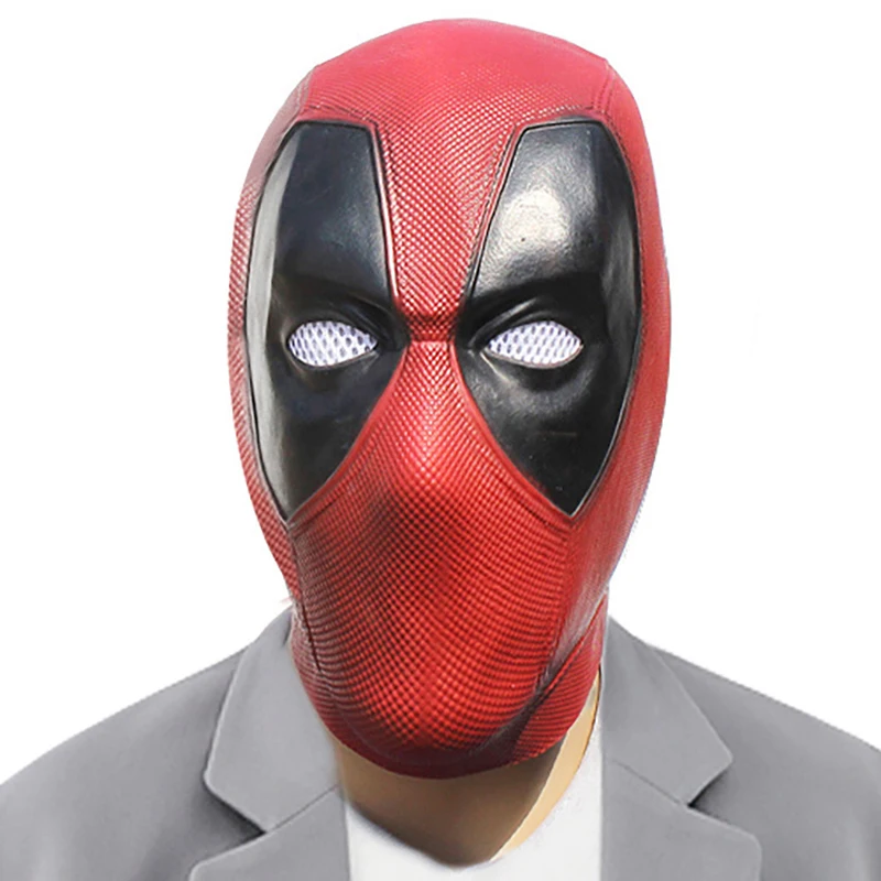 Deadpool Cosplay Máscara para Adultos, Wade Winston Wilson, Filme de Látex Macio, Máscaras Engraçadas, Fantasia de Halloween, 1 Tamanho