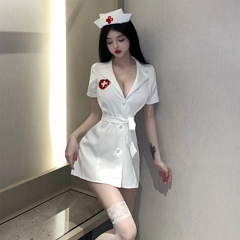 

Cosplay Sexy Lingerie Cosplay Maid Nurse Uniform Women Dress Underwear Erotic Costumes Lenceria Role Play Halloween Carnival