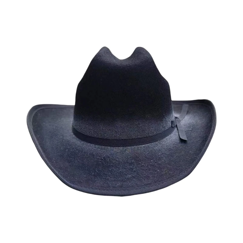 

Wide Border Western Hats Personality Trendy Hat Elegant Wool Denims Men Hat