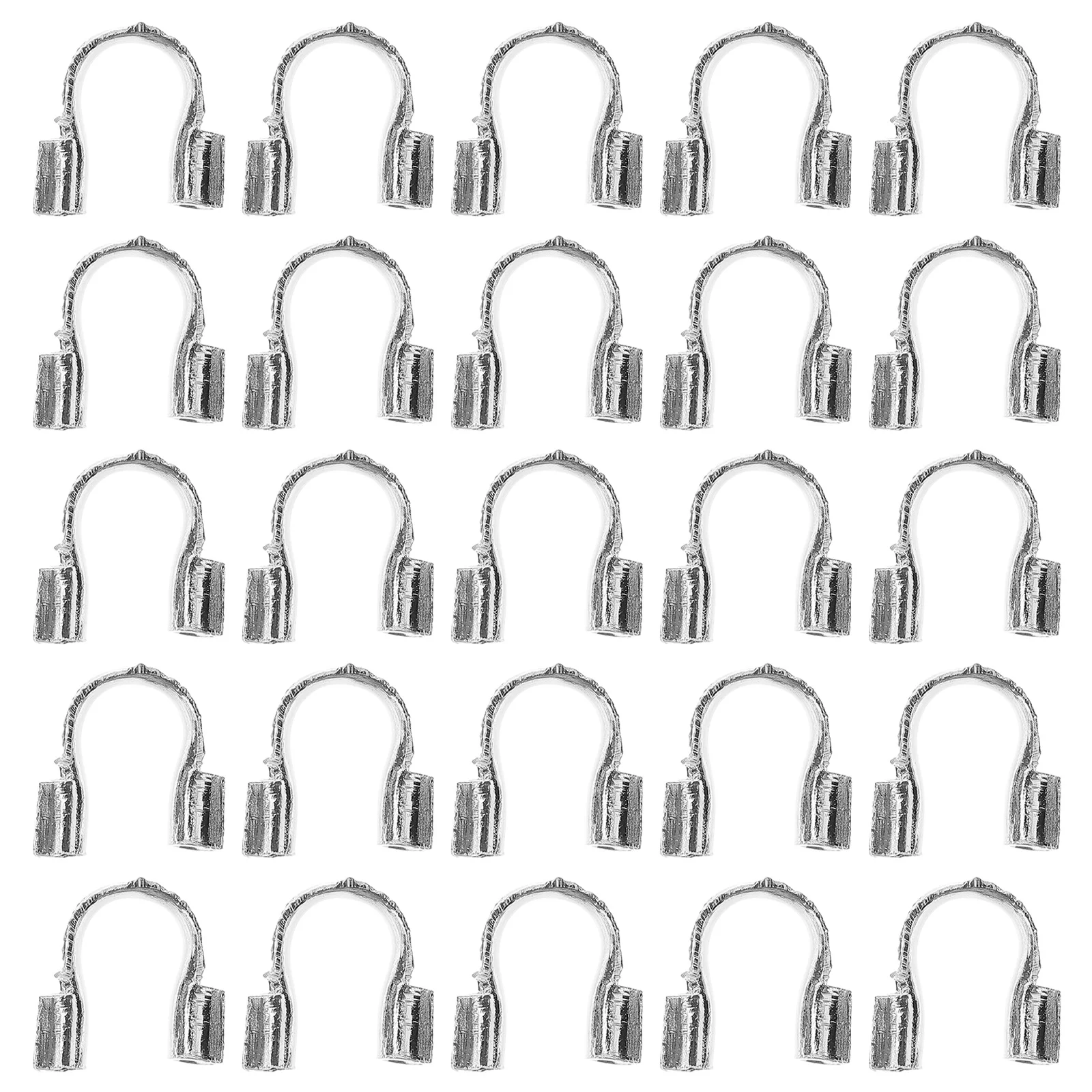 200개 보석 와이어 보호대 실버 브라스 U형 가디언 DIY 목걸이 팔찌 제작 수공예 액세서리