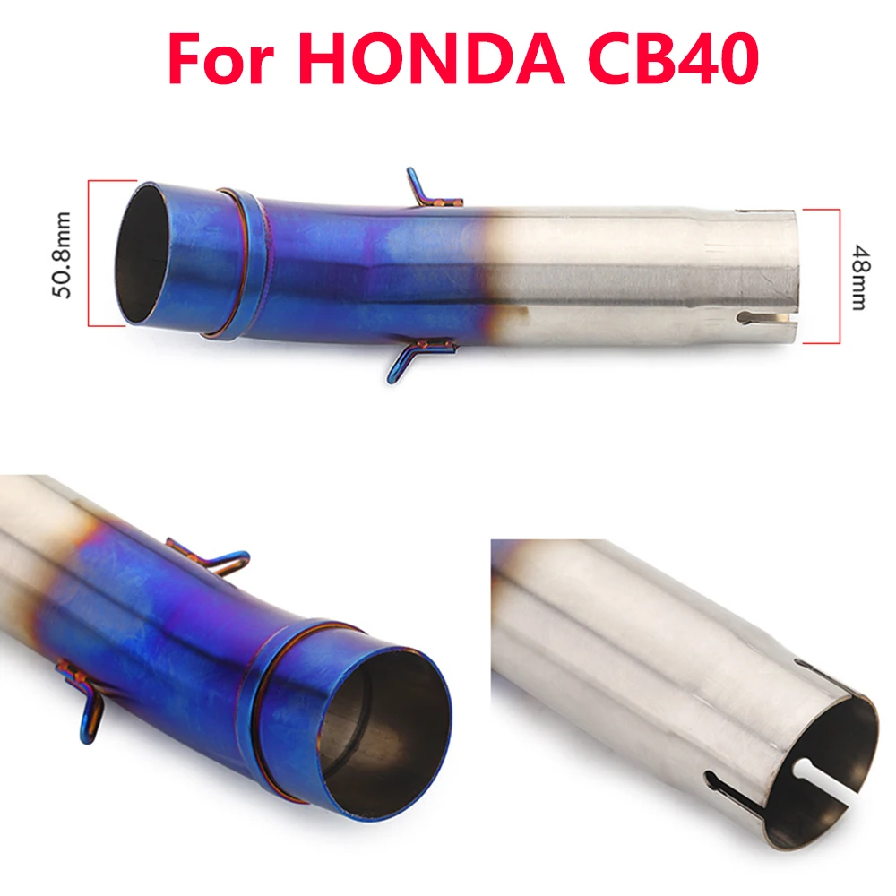 High Quality Motorcycle Exhaust Slip-On For HONDA CB400 middle pipe Round Muffler CB400 all yes view 3