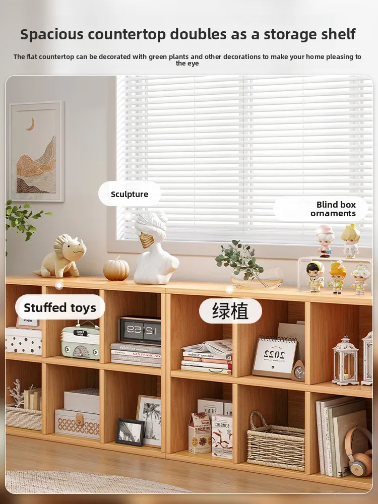Shelves, Floor-to-ceiling Bookcases, Low Storage Cabinets in Household Living Rooms, Layered Shelves