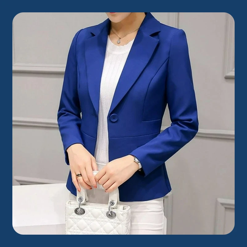 Blazers for Women Notched Blazers for Women New Single Button Slim Chic Suits Office Ladies Long Sleeve Elegant Casual Blazer