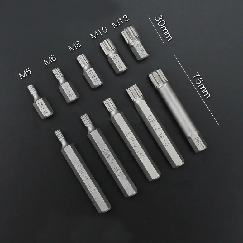 40Pcs 1/2in 3/8in Adaptor Drive Shank Hex Star Impact Socket Set Metric Socket Set Ratchet Driver Wrench