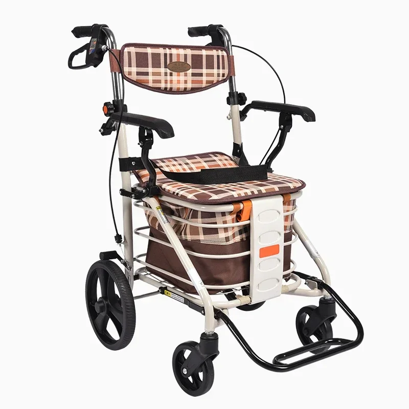 Four-wheel foldable  shopping  for elderly shopping cart and driving cart walkers for elderly