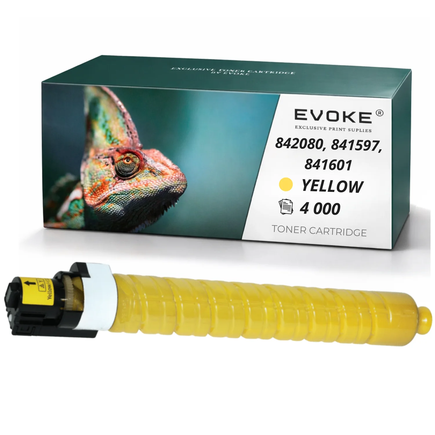 Evoke Compatibele Toner voor Ricoh Mpc-305Y Mpc305Y Mpc305 842080 841597 841601 Geel 4000 Pagina's Aficio Mpc305 Mpc305Sp Lanier Mpc305