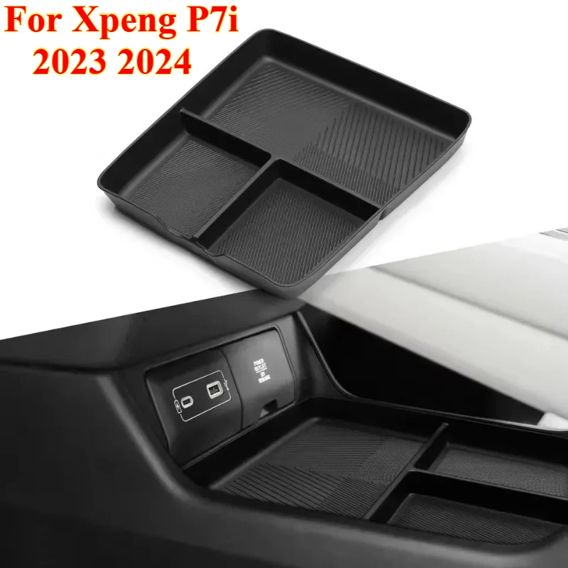 

For Xpeng P7i 2023 2024 Center Console Lower Storage Box Car Tray Organizers Accessories Tidying，Auto Parts