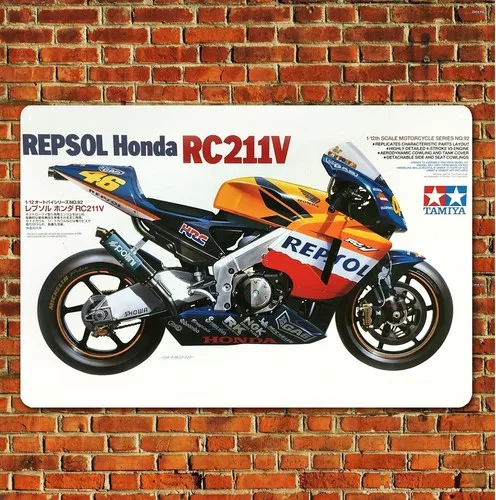 Metal Poster Motorcycle Scale Model Tin Sign Plaque Tamiya Repsol Boxart